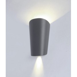 CLA-Bes: Exterior LED Surface Mounted Up/Down Wall Lights IP65 - Matt White / Dark Grey